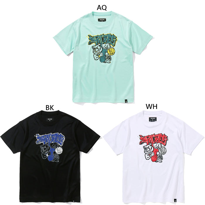 スポルディング ジュニア キッズ Tシャツ グリズリー グラフィティ ロゴ バスケットボールウェア トップス 半袖Tシャツ ホワイト 白 ブラック 黒 送料無料 SPALDING SJT23157