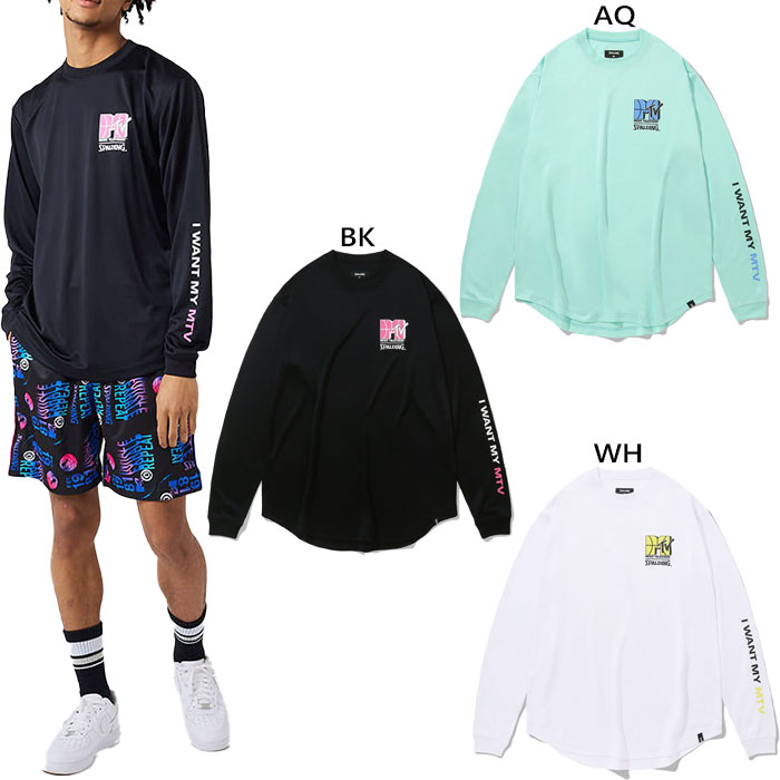 スポルディング メンズ レディース ロングスリーブTシャツ アイウォント マイ バスケットボールウェア トップス 長袖Tシャツ ホワイト 白 ブラック 黒 送料無料 SPALDING SMT23151M