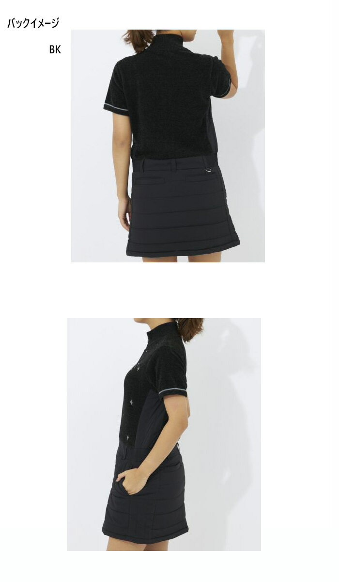 マリクレール レディース ニット×中綿ワンピース ゴルフウェア トップス ボトムス ブラック 黒 送料無料 marie claire 733432