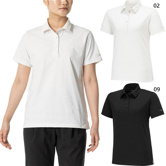 ミズノ レディース ソフトドライポロシャツ フィットネス トレーニングウェア トップス 半袖 ホワイト 白 ブラック 黒 送料無料 Mizuno 32MAB303