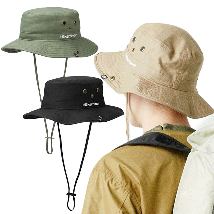 楽天バイタライザーカリマー メンズ レディース リネンハット UV linen hat 登山用品 帽子 UVカット 紫外線対策 日焼け対策 熱中症対策 アウトドア ブラック 黒 ベージュ カーキ 送料無料 karrimor 101418