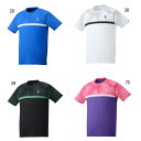 ゴーセン メンズ レディース ゲームシャツ テニス バドミントンウェア トップス 半袖Tシャツ ホワイト 白 ブラック 黒 ブルー 青 パープル 紫 送料無料 ...