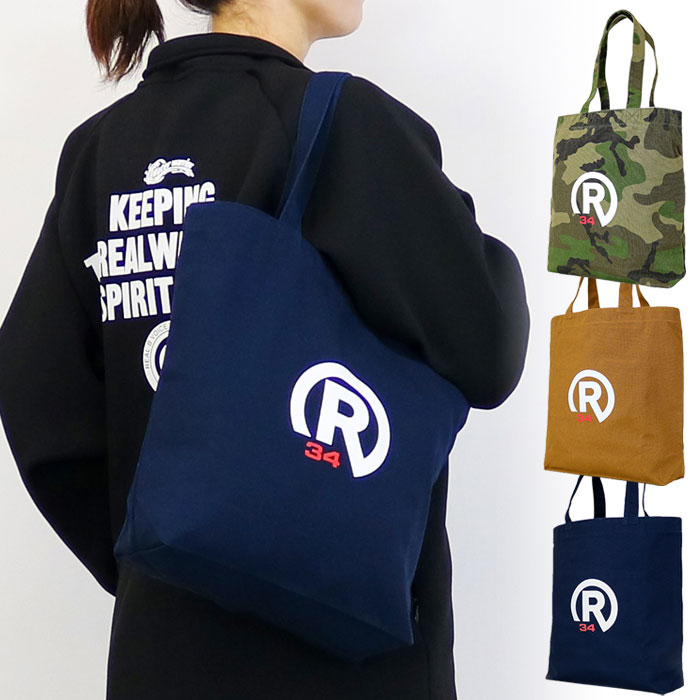 リアルビーボイス メンズ レディース R34 ヘビー キャンバス トート M R34 HEAVY CANVAS TOTE M バッグ 鞄 ネイビー ブラウン 茶色 送..