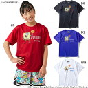 スポルディング ジュニア キッズ スポンジボブ スピニング バスケットボール バスケットボールウェア トップス 半袖Tシャツ ホワイト 白 ブラック 黒 ブルー...