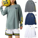 スポルディング メンズ レディース ロングスリーブTシャツ ミシガン Mロゴ ロウンドヘム バスケットボールウェア トップス 長袖Tシャツ ロンT ホワイト 白 グレー ネイビー 灰色 送料無料 SPALDING SMT24124M