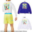 スポルディング メンズ レディース ロングスリーブTシャツ スポンジ・ボブ ビッグフェイス バスケットボールウェア トップス 長袖Tシャツ ロンT ホワイト 白 パープル 紫 送料無料 SPALDING SMT24144S