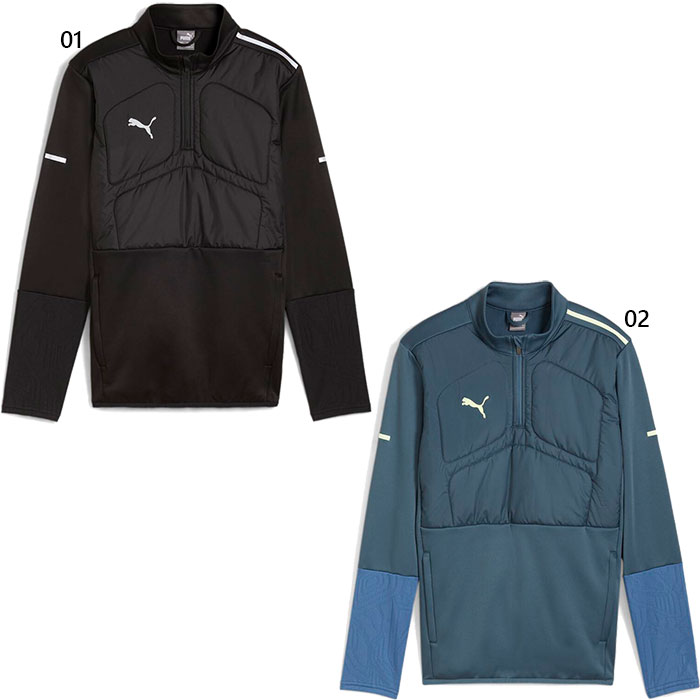 プーマ ジュニア キッズ インディビジュアル INDIVIDUAL WINTERIZED 1/4 トップ サッカーウェア フットサルウェア トップス 上着 アウター 長袖 ブラック 黒 グレー 灰色 送料無料 PUMA 659847