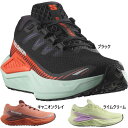 サロモン レディース DRX DEFY GRVL ランニングシューズ ジョギング マラソン ブラック 黒 グリーン 緑 送料無料 Salomon L475641...