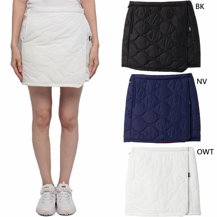フィラ ゴルフ レディース 撥水ナイロン 中綿キルト ラップスカート ゴルフウェア ボトムス 秋冬 ホワイト 白 ブラック 黒 ネイビー 送料無料 FILA GOLF 793946