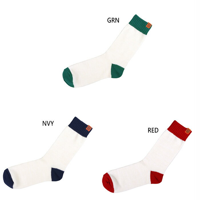 ユニバーサルオーバーオール メンズ 靴下 ソックス クルーソックス ネイビー レッド 赤 グリーン 緑 送..
