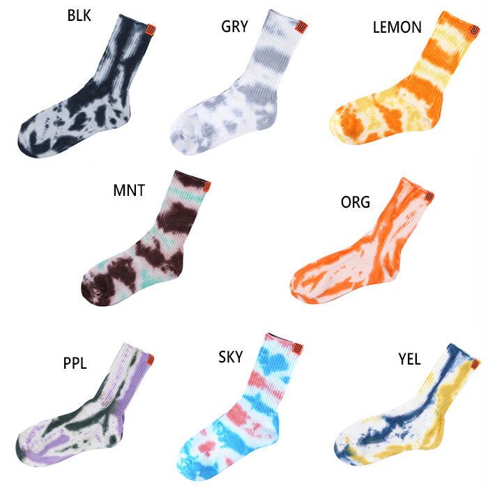 ユニバーサルオーバーオール レディース 靴下 ソックス カジュアル クルーソックス 総柄 ブラック 黒 ..