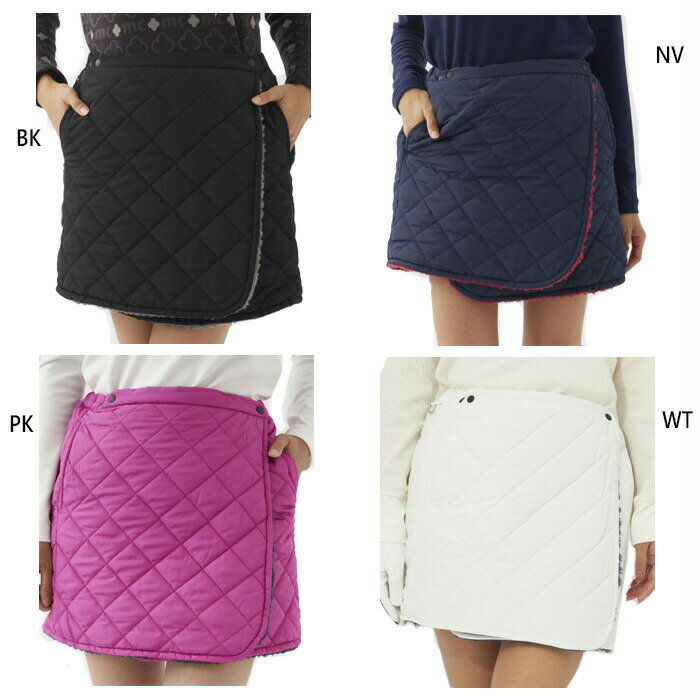 マリクレール レディース リバーシブル巻きスカート ゴルフウェア ボトムス 中綿 ホワイト 白 ブラック 黒 ネイビー ピンク 送料無料 marie claire 733949
