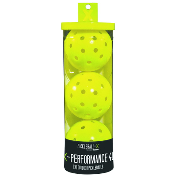 3個入り 屋外用 フランクリン メンズ レディース ピックルボール X-40 OUTDOOR PICKLEBALLS ピックルボール用ボール 外用 屋外プレー用 アウトドア イエロー 黄色 送料無料 Franklin 52821