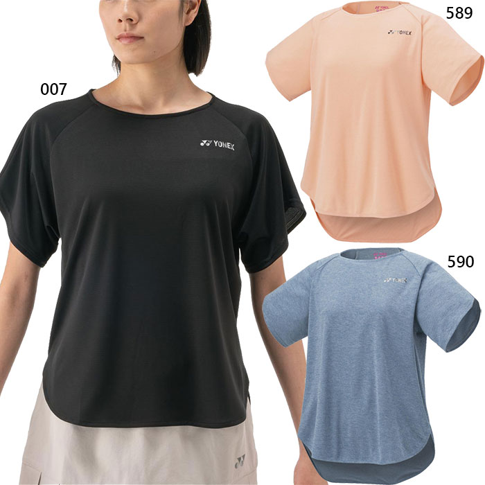 ヨネックス レディース ドライTシャツ テニス バドミントンウェア トップス 半袖 吸汗速乾 ブラック 黒 ブルー 青 ピンク 送料無料 YONEX 16812