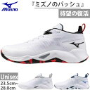 2.5E幅相当 ミズノ メンズ レディース ウエーブトランジスタ バスケットボールシューズ バッシュ ローカット ホワイト 白 送料無料 Mizuno W1GA2400