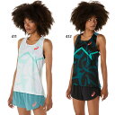 アシックス レディース ライト ニット シングレット LIGHT KNIT SINGLET ジョギング マラソン ランニングウェア 陸上競技 トップス ホワイト...