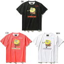 スポルディング ジュニア キッズ Tシャツ スポンジ・ボブ ドリブル バスケットボールウェア トップス 半袖Tシャツ ホワイト 白 ブラック 黒 ピンク 送料無...
