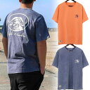リアルビーボイス メンズ レディース バッファロー ピグメント Tシャツ BUFFALO PIGMENT T-SHIRT 半袖 トップス カジュアル ネイビー オレンジ 送料無料 RealBvoice 10511-11987