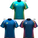バタフライ メンズ レディース ジェノーラ・Tシャツ 卓球ウェア トップス 半袖 吸水速乾 ネイビー ブルー 青 送料無料 Butterfly 47240