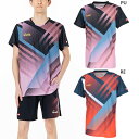 ジュウイック メンズ レディース ラインウォリアーシャツ 卓球ウェア トップス 半袖 JTTA公認ユニフォーム 吸水速乾 レッド 赤 パープル 紫 送料無料 JUIC 5689