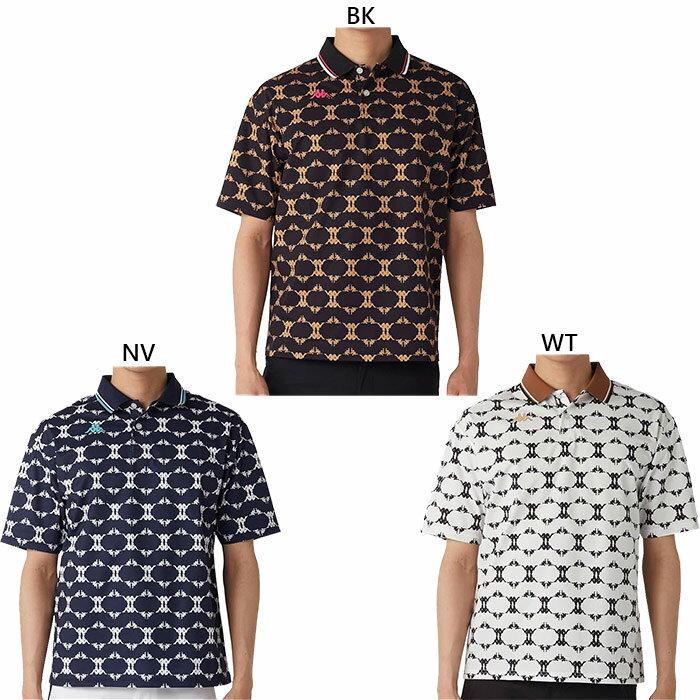 Kappa - カッパ メンズ オーセンティック AUTHENTIC ゴルフ 半袖ポロシャツ ゴルフウェア トップス ポロシャツ ホワイト 白 ブラック 黒 ネイビー 送料無料 Kappa 615612