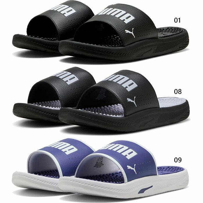 プーマ メンズ ソフトライド SOFTRIDE スライド マッサージ サンダル シューズ シャワーサンダル カジュアル ブラック 黒 ブルー 青 送料無料 PUMA 383062