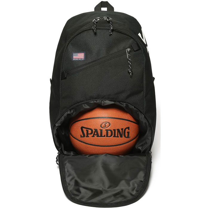 バイタライザーの35L スポルディング メンズ レディース ハーフデイ2 バスケットボールバッグ 鞄 リュックサック デイパック バックパック バッグ ブラック 黒 送料無料 SPALDING 50-028BK｜アングル3