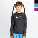 ナイキ ジュニア キッズ ガールズ ソリッド長袖ハイドロガード スイムウエア スイミング 水泳 長袖 ラッシュガード ブラック 黒 ブルー 青 パープル 紫 送料無料 NIKE NESSD743