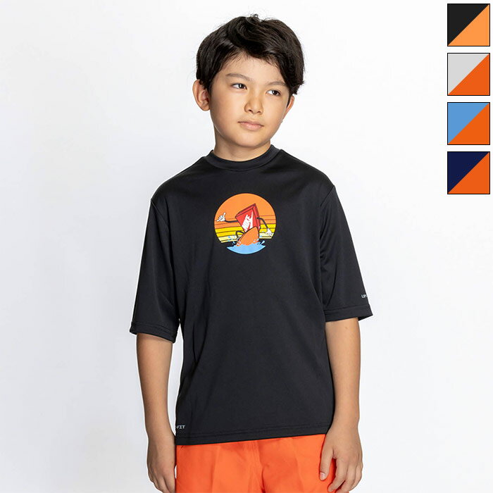 ナイキ ジュニア キッズ ハイドロガード SWIM スイムウエア スイミング 水泳 ラッシュガード Tシャツ 水陸両用 半袖 ホワイト 白 ブラック 黒 ネイビー ブルー 青 送料無料 NIKE NESSF829