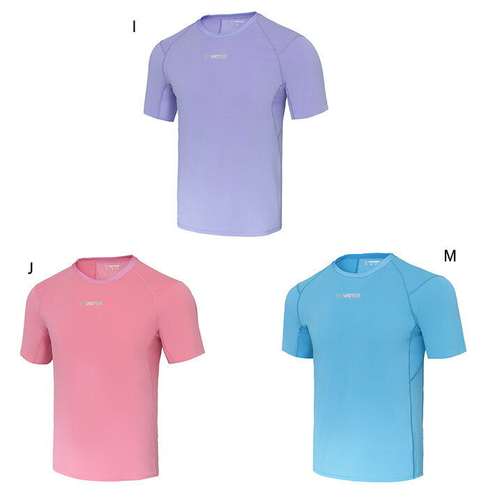 ビクター メンズ レディース Tシャツ テニス バドミントンウェア トップス 半袖 ブルー 青 ピンク パープル 紫 送料無料 VICTOR T-501CP