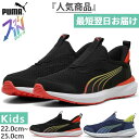 プーマ ジュニア キッズ クルーズ プロフォーム イーズイン スニーカー スニーカー 運動靴 スリッポン ハンズフリーシューズ ブラック 黒 ブルー 青 送料無料 PUMA 397633