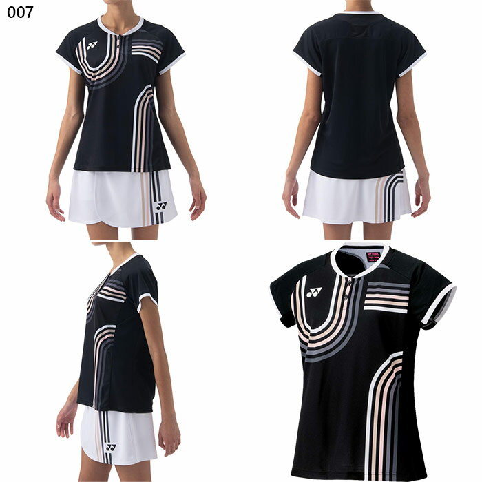 ヨネックス レディース ゲームシャツ テニス バドミントンウェア トップス 半袖 ブラック 黒 ネイビー ピンク 送料無料 YONEX 20854 3