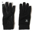 ヒュンメル メンズ レディース フィールドグローブ サッカー用品 手袋 タッチパネル対応 滑り止め 再帰反射 ストレッチ ブラック 黒 送料無料 hummel ...