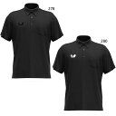 バタフライ メンズ レディース BO ポロシャツ 卓球ウェア トップス 半袖 ブラック 黒 シルバー 送料無料 Butterfly 45920