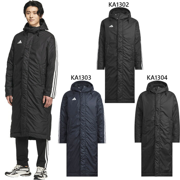 アディダス メンズ スリーストライプス ルーズフィット ロング ボアコート アウター トップス カジュアル サッカー観戦 ロングコート ベンチコート 長袖 送料...