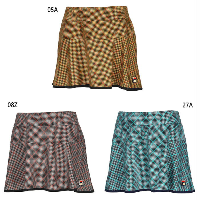 フィラ レディース スコート テニス バドミントンウェア ボトムス ブラック 黒 イエロー グリーン 黄色 緑 送料無料 FILA EL0218