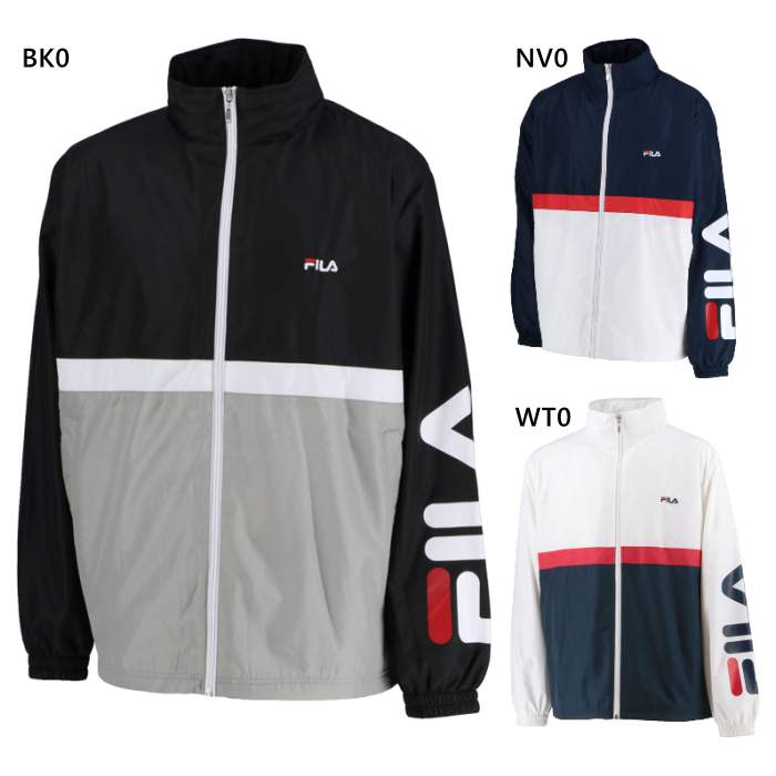 フィラ メンズ ウインドジャケット ウインドブレーカー トップス 防風 長袖 裏起毛 トレーニング 部活 ホワイト 白 ブラック 黒 ネイビー 送料無料 FILA FU25FP805