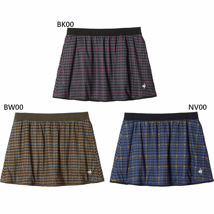 JTA公認 ルコックスポルティフ レディース リバーシブルスコート テニス バドミントンウェア ボトムス スカート ショート丈 ブラック 黒 ネイビー ブラウン 茶色 送料無料 le coq sportif LN5FSK30L