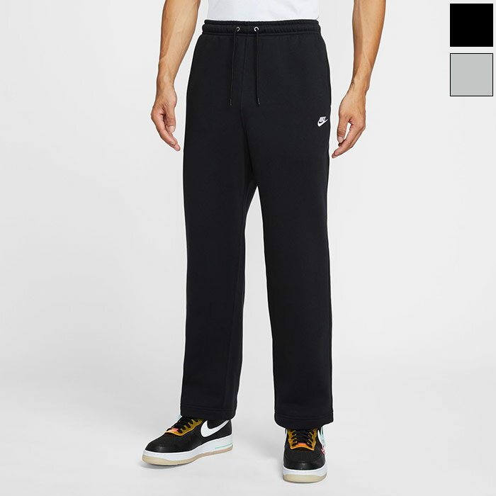 ナイキ メンズ クラブ オープンヘム フリース パンツ スウェット ズボン ボトムス ロング ブラック 黒 グレー 灰色 送料無料 NIKE FN3732