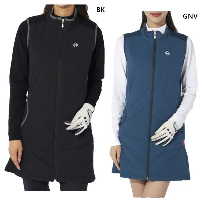 マリクレール レディース ハイブリッドワンピースベスト ゴルフウェア ​​​​​​​ロング丈 ブラック 黒 ネイビー 送料無料 marie claire 734423