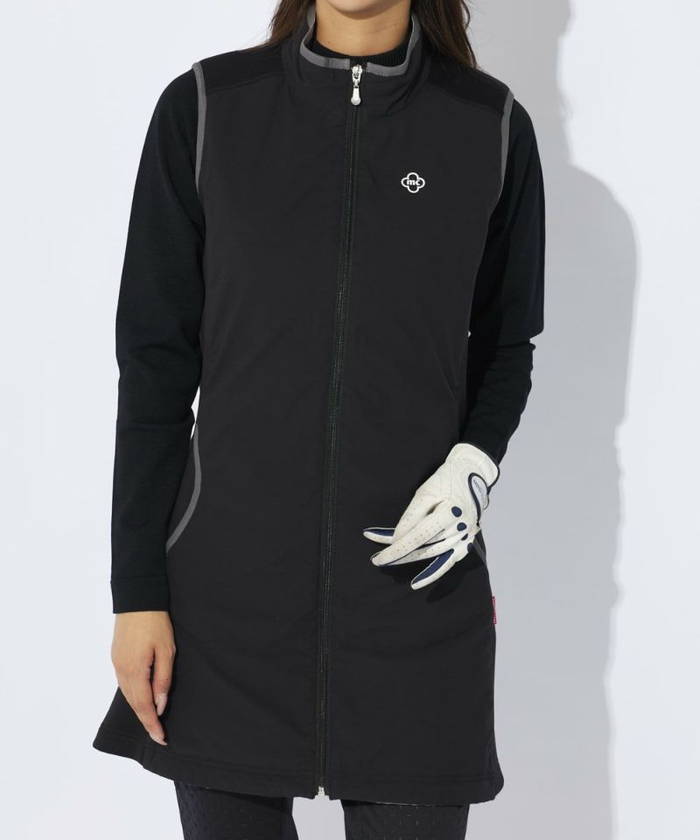 マリクレール レディース ハイブリッドワンピースベスト ゴルフウェア ​​​​​​​ロング丈 ブラック 黒 ネイビー 送料無料 marie claire 734423