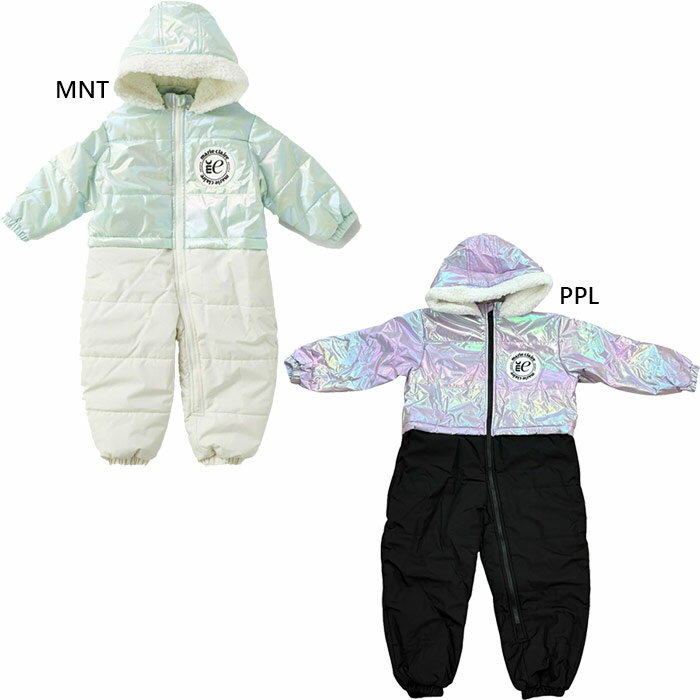 マリクレール ベビー キッズ オーロラカラースノージャンプスーツ 冬遊び 長袖 アウター パープル 紫 ..