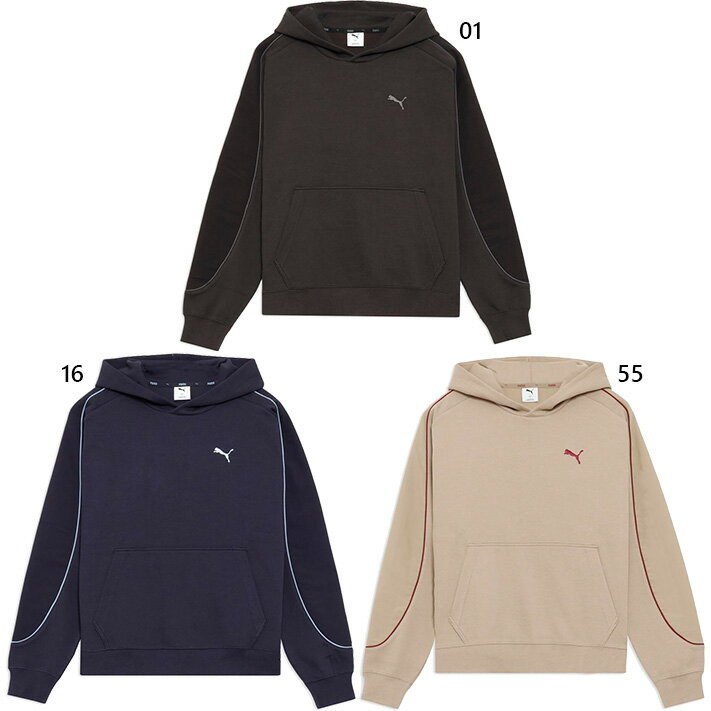 プーマ メンズ コアヘリテージ フーディ CORE HERITAGE MX HD カジュアルウェア トップス パーカー 長袖 プルオーバー ブラック 黒 ネイビー 送料無料 PUMA 690138(4)