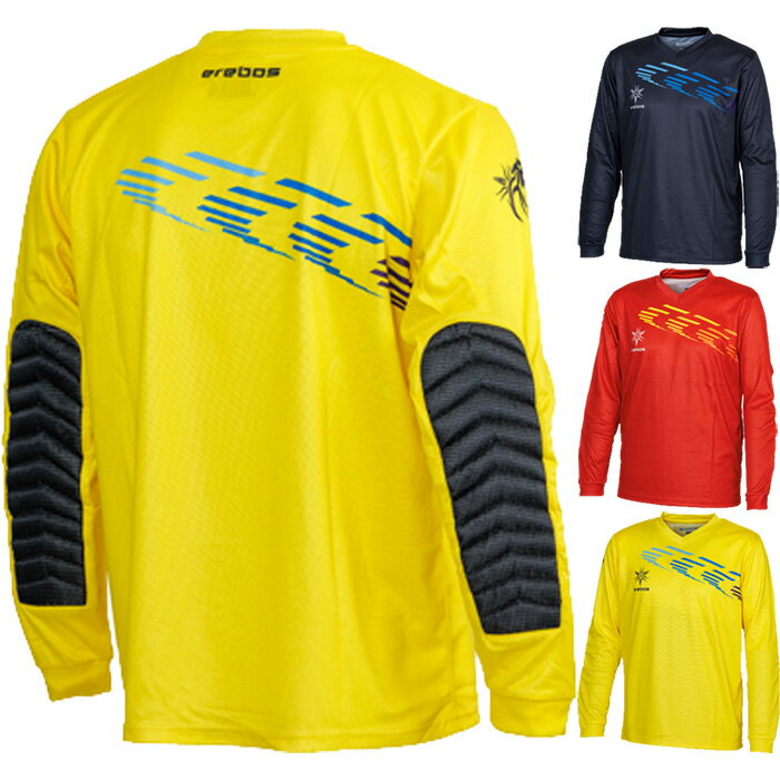 エレボス メンズ レディース ジュニア GKシャツ アナライズ サッカーウェア フットサルウェア トップス 長袖 ロングパッド仕様 ブラック 黒 レッド 赤 イ...