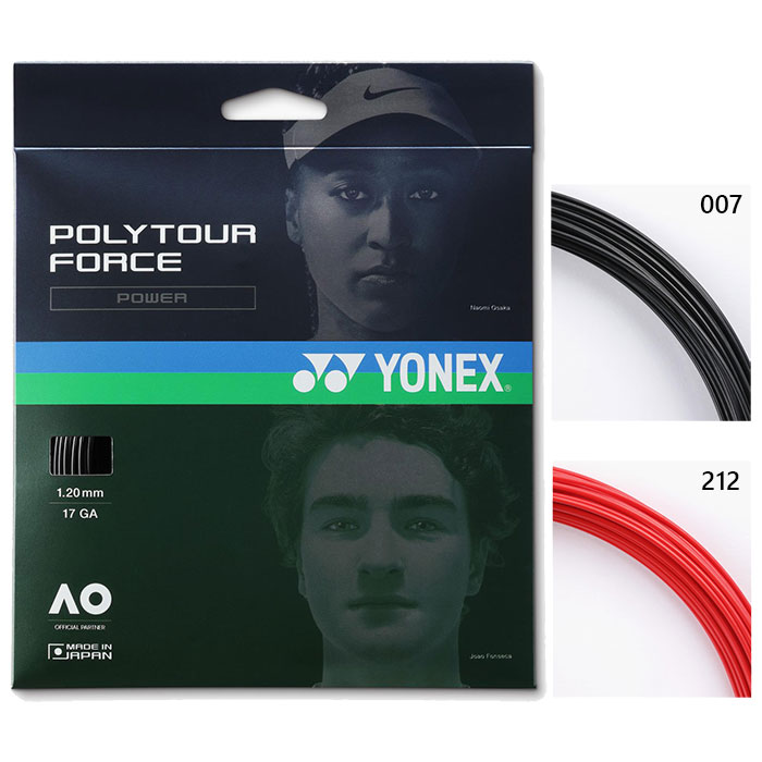 12m ヨネックス ポリツアーフォース120 硬式テニス ガット ストリング ブラック 黒 レッド 赤 送料無料 YONEX PTGFO120