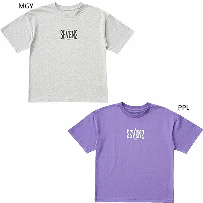 樂天商城 - セブンツー ジュニア キッズ プリントTシャツ 半袖Tシャツ トップス カジュアルウェア グレー パープル 灰色 紫 送料無料 SEVEN2 115108