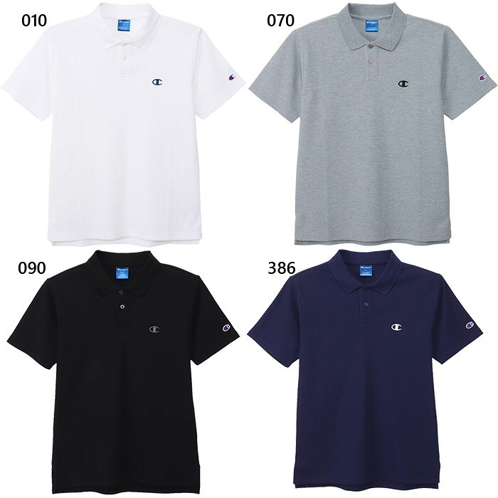 M L XL 010(ホワイト) 090(ブラック) おしゃれ オシャレ かっこいい スポーツシャツ 襟付きシャツ 男性用 MEN 最安値に挑戦！Champion　チャンピオンってどんなブランド？？チャンピオン（Champion）はアメリカ合衆国のスポーツ衣料メーカー。 1919年にサイモン・フェインブルームによって「Champion Athleticwear」としてニューヨーク州ロチェスターで設立された。 日本で行われた2006年バスケットボール世界選手権でもオフィシャルスポンサーを務めた。こちらの商品の素材、サイズ、機能など速乾性に優れたポリエステル100％で、ソフトな肌触りのワッフル素材を使用したポロシャツです。遮熱効果に加え、UVカット機能も備えています。前後の着丈に差を付け、両サイド裾には脱ぎ着がしやすいスリットを入れています。ボタンを開けて着用したときのデザインアクセントとして、前立て部分のボタン側に身生地と同系色の布帛素材を取り入れています。左胸にChampion（チャンピオン）ロゴを刺繍しています。■素材：100% ポリエステル※当店では、システムで在庫調整を行っております。在庫更新のタイミングにより、在庫切れの為、稀にご用意できない場合がございます。ついで買いにオススメ！おすすめ送料無料アイテム