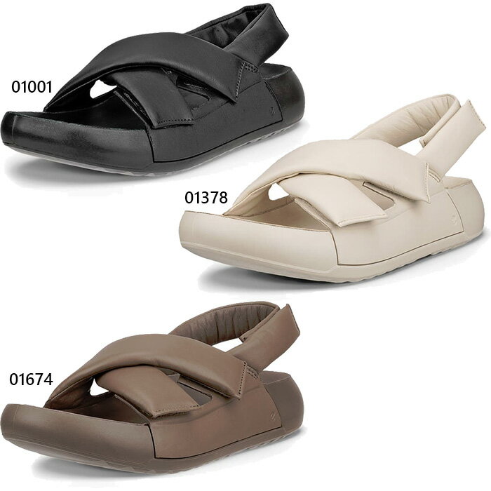 エコー レディース レザーサンダル Cozmo Pf シューズ コンフォートサンダル ストラップ 厚底 ブラック 黒 送料無料 ecco 206653