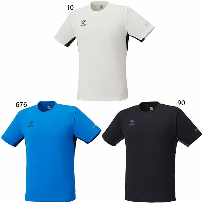 樂天商城 - ヒュンメル メンズ ドライTシャツ フィットネス トレーニングウェア トップス 半袖Tシャツ サッカー ホワイト 白 ブラック 黒 ブルー 青 送料無料 hummel HAP1245