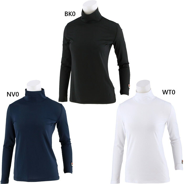 S M L XL BK0(ブラック) NV0(ネイビー) WT0(ホワイト) テニスウェア バドミントンウェア おしゃれ オシャレ かわいい 女性アンダーウェア 女性下着 女性インナー 女性用 ウィメンズ LADY WOMEN FILA 最安値に挑戦！ありがとうございます。楽天ランキングを受賞しました！ 10位フィラ レディース メッシュハイネックL/Sシャツ テニス バドミントンウェア トップス アンダーウェア スポーツインナー 長袖 ホワイト 白 ブラック 黒 ネイビー 送料無料 FILA CZ6XGW012バイタライザー獲得ジャンル：デイリー テニス レディースウェア その他 更新日：2026/05/10　（集計日：2026/05/09）FILA　フィラってどんなブランド？？1911年にフィラ兄弟によりイタリア・ビエラで、ニット素材工場として誕生。 その後オリジナルのアンダーウェアの販売を開始し、1940年には社名を創業者兄弟の名前からFILAとして展開を始めます。 70年代に入るとコットンリブ素材を開発し、この素材を使用したスポーツウェアを発売し、 それまで白一色だったテニスウェアに色を加えたデザインは、当時の人々に一躍注目を集めました。また当時スポーツメーカーとしては 画期的なプロプレーヤーとのスポンサー契約という宣伝方法を採用しました。 80から'90年代にかけて、FILAを着用するスポーツ選手やアーティストが増えるとともに、 「ちょっとおしゃれ」なスポーツウェアとして認知され、現在ではテニス、ゴルフを中心としたウェアやシューズに加え、「FUN FEEL LIFE」として、FILAのスポーツライフスタイルを展開しています。こちらの商品の素材、サイズ、機能など盛夏用のWメッシュ素材のハイネックロングシャツです。■素材：Wメッシュ(ポリエステル92%、ポリウレタン8%)フィラ レディース ウェア サイズ表サイズSMLXL身長149-155155-161161-167161-167チェスト78-8282-8686-9090-95ウエスト61-6565-6969-7373-78ヒップ84-8888-9292-9696-101※こちらの商品は、返品・交換不可となります。※当店では、システムで在庫調整を行っております。在庫更新のタイミングにより、在庫切れの為、稀にご用意できない場合がございます。ついで買いにオススメ！おすすめ送料無料アイテム